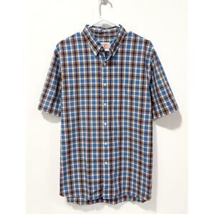 Brooks Brothers Red Fleece - Men's Plaid, Collared, Short Sleeve Shirt (XL)